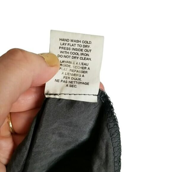 VELVET Flowy silk blend Midi Dress ruched sides Gray Size Medium EUC - Picture 10 of 13